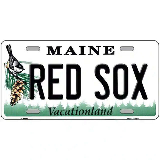 Red Sox Maine Metal Sign