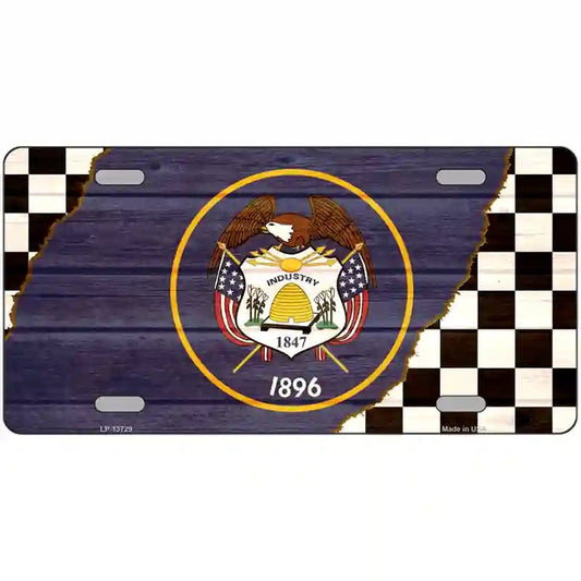 Utah Racing Flag Novelty Metal sign