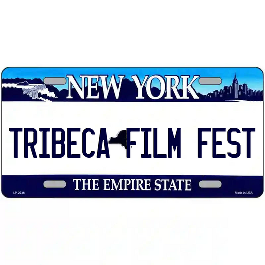 Tribeca Film Festival New York Blue Metal Sign