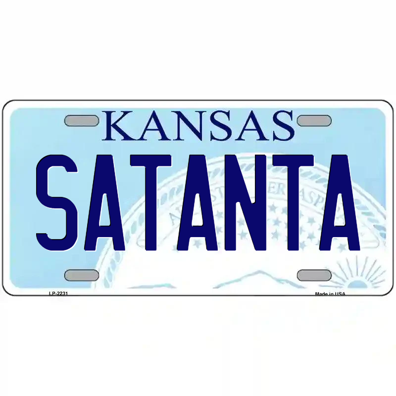 Satanta Kansas Metal Sign