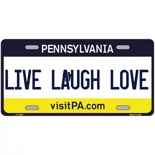 Live Laugh Love Pennsylvania Metal Sign