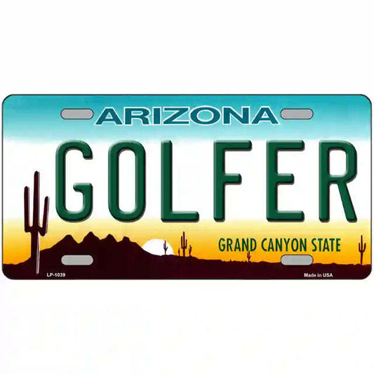 Golfer Arizona Metal Sign