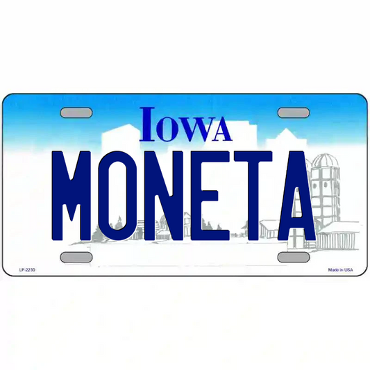 Moneta Iowa Metal Sign