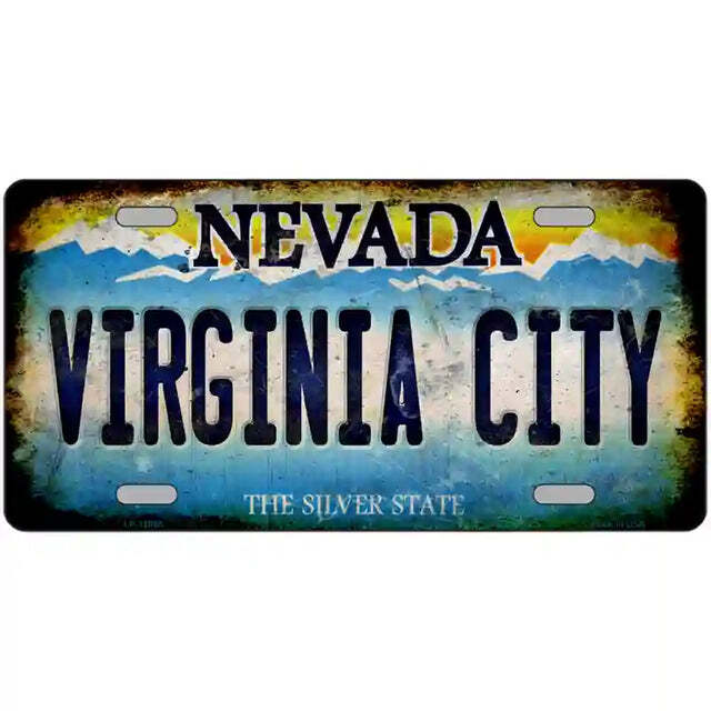 Virginia City Rusty Look Nevada Metal Sign