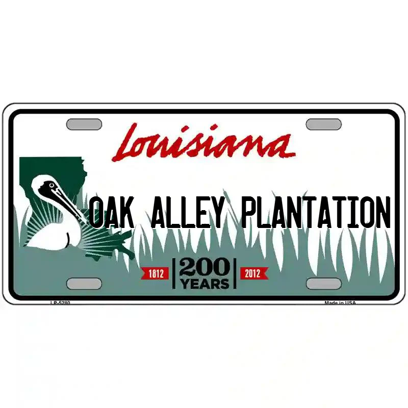 Oak Alley Plantation Louisiana Metal Sign
