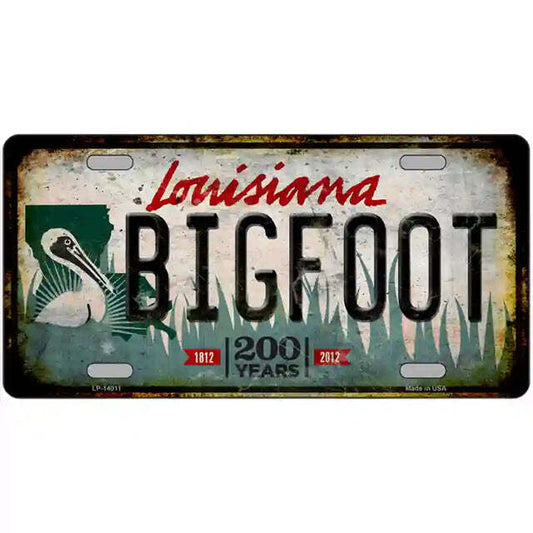 Louisiana Rusty Look Bigfoot Metal Sign