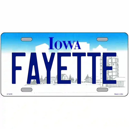 Fayette Iowa Metal Sign