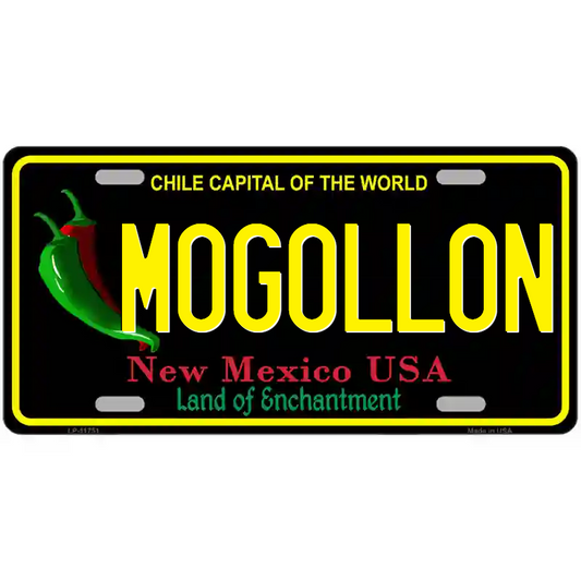 Mogollon New Mexico Black Metal Sign