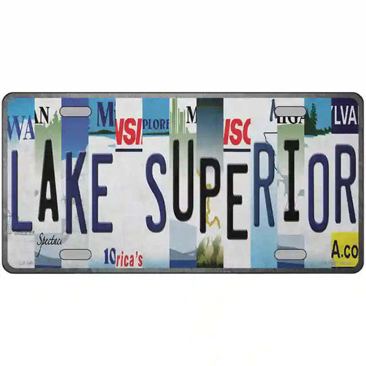 Lake Superior Strip Art Metal Sign