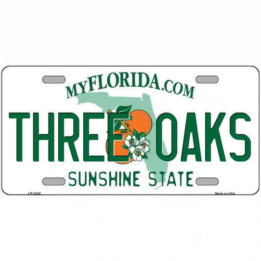 Three Oaks Florida Metal Sign