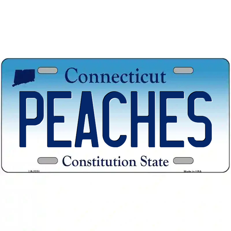 Peaches Connecticut Metal Sign