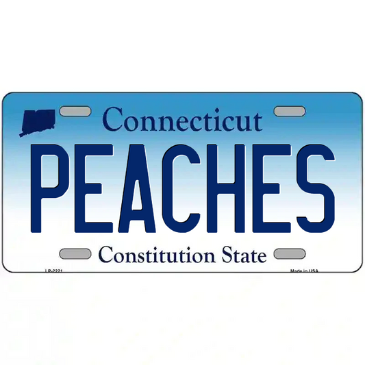 Peaches Connecticut Metal Sign
