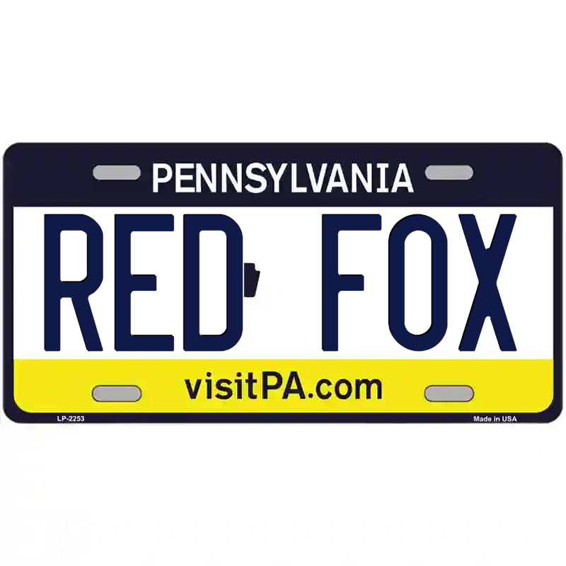 Red Fox Pennsylvania Metal Sign