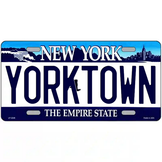 Yorktown New York Blue  Metal Sign
