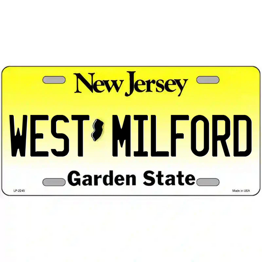 West Milford New Jersey Metal Sign