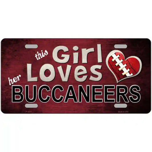 This Girl Loves Her Buccaneers Metal Sign
