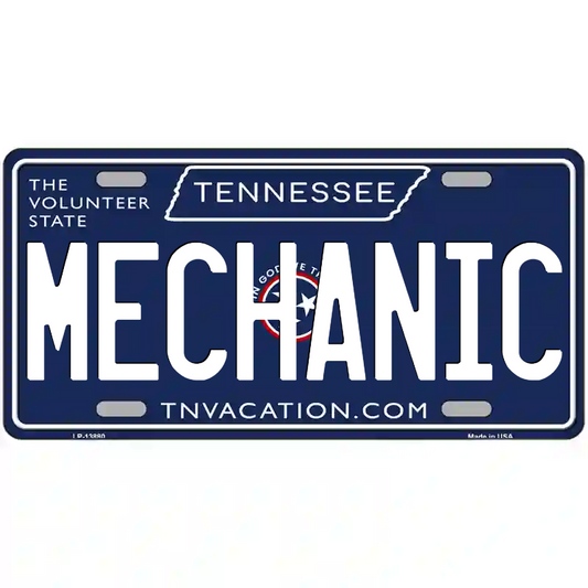 Mechanic Tennessee Blue Metal Sign