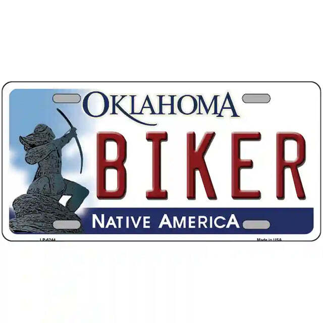 Biker Oklahoma Metal Sign