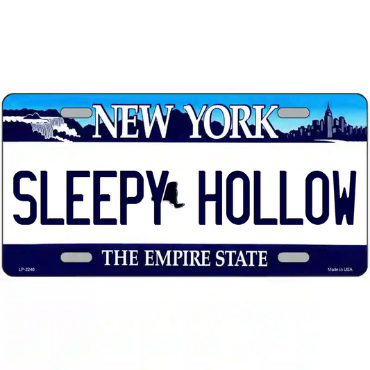 Sleepy Hollow New York Blue Metal Sign