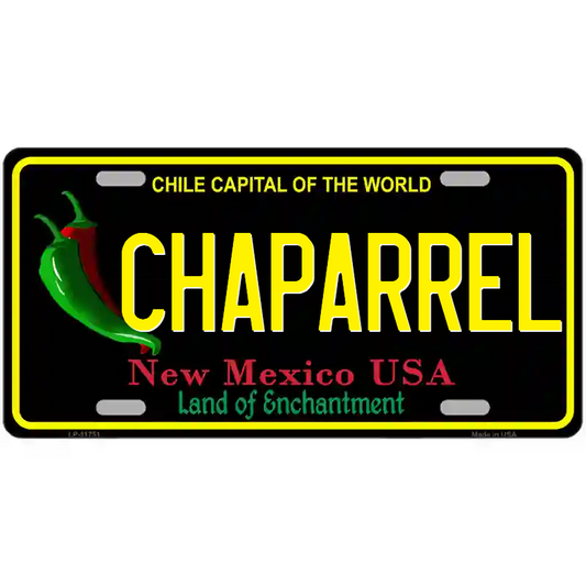 Chaparrel New Mexico Black Metal Sign