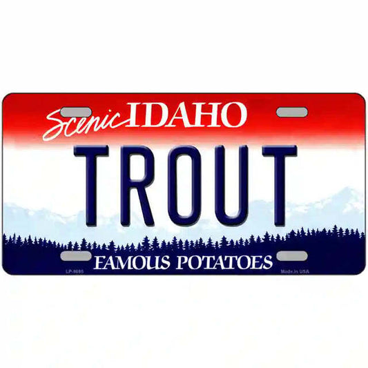 Trout Idaho Metal Sign