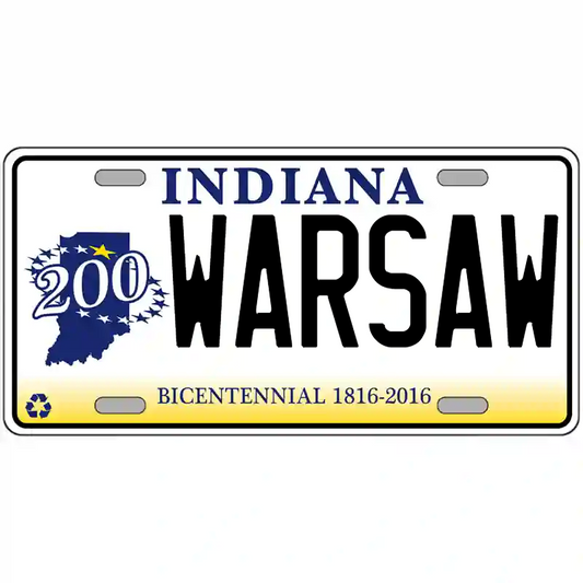 Warsaw Indiana Bicentennial Metal Sign