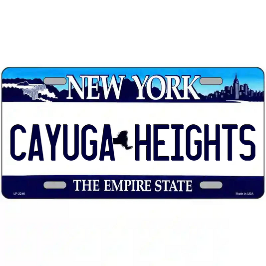Cayuga Heights New York Blue Metal Sign
