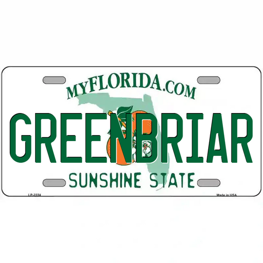 Greenbriar Florida Metal Sign