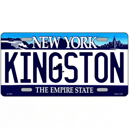 Kingston New York Blue Metal Sign