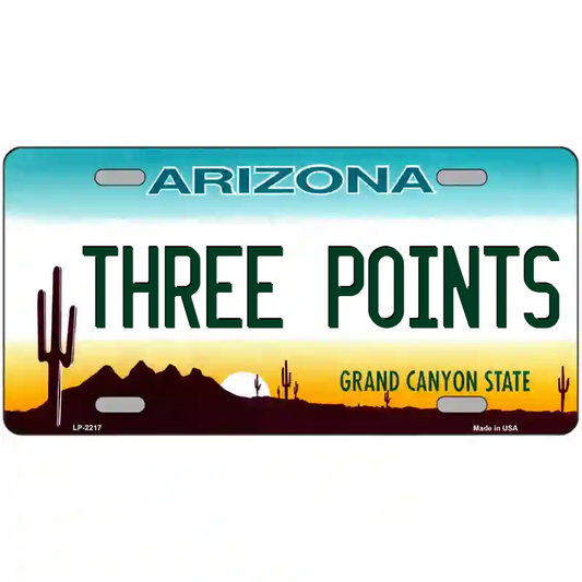 Three Points Arizona Metal Sign