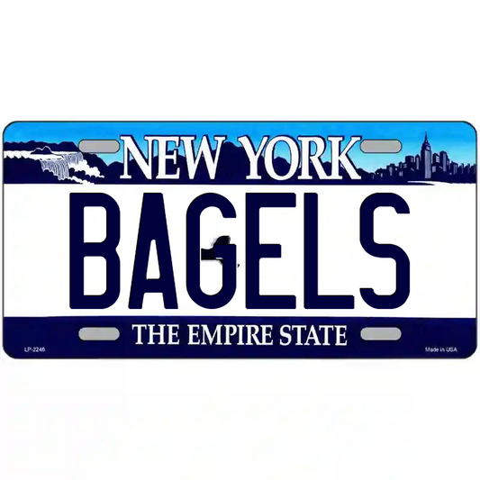 Bagels New York Blue Metal Sign