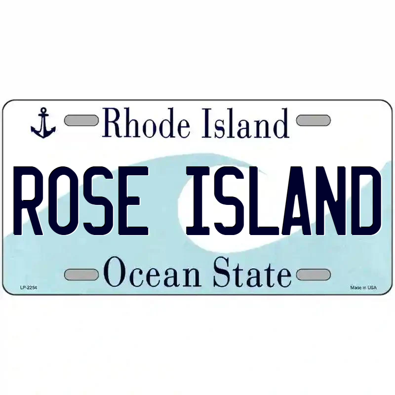 Rose Island Rhode Island Metal Sign