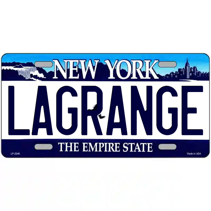 LaGrange New York Blue Metal Sign