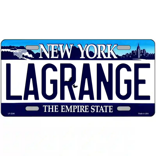LaGrange New York Blue Metal Sign