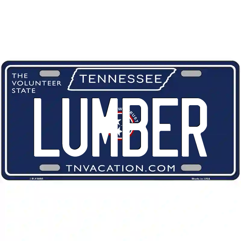 Lumber Tennessee Blue Metal Sign