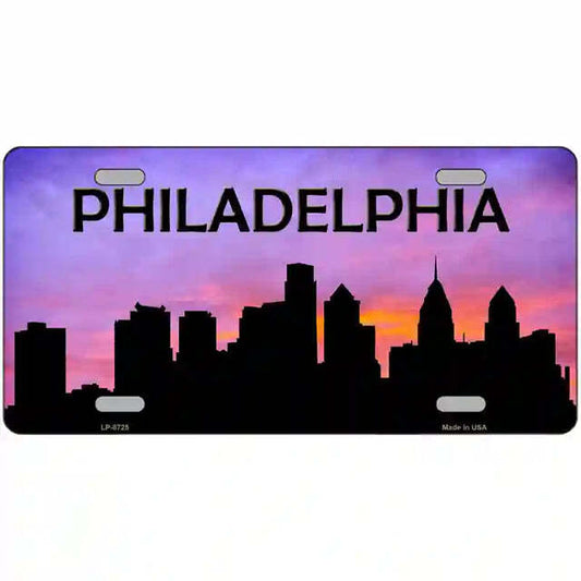 Philadelphia Pennsylvania City Silhouette Metal Sign