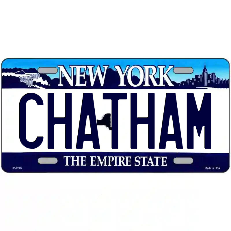 Chatham New York Blue Metal Sign