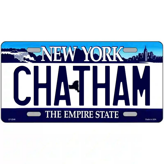 Chatham New York Blue Metal Sign