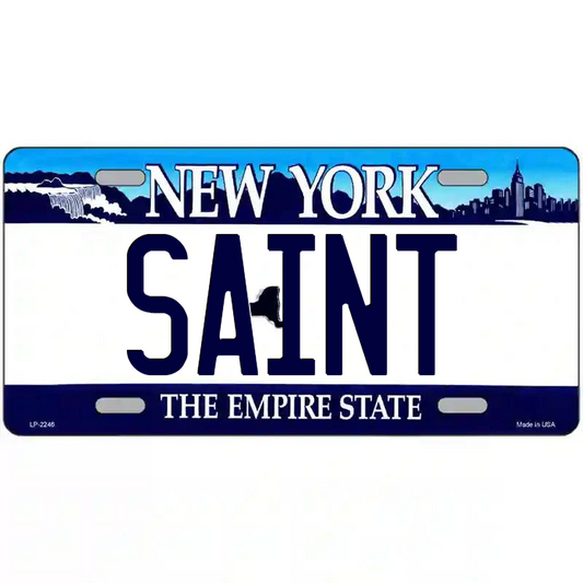 Saint New York Blue Metal Sign