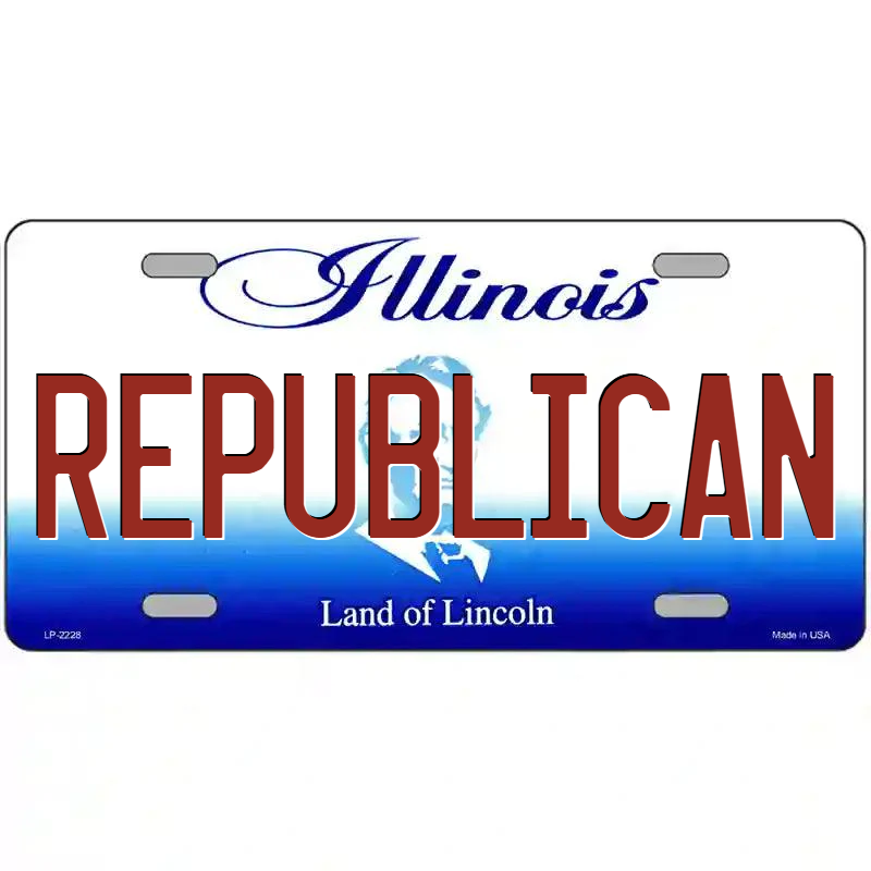 Republican Illinois Metal Sign