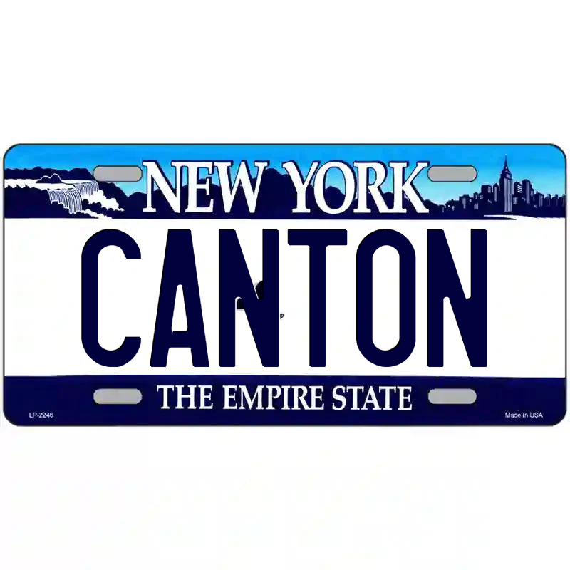 Canton New York Blue Metal Sign