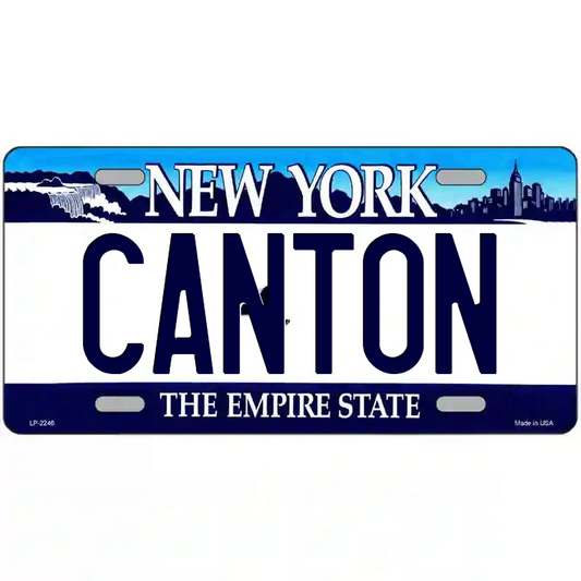 Canton New York Blue Metal Sign