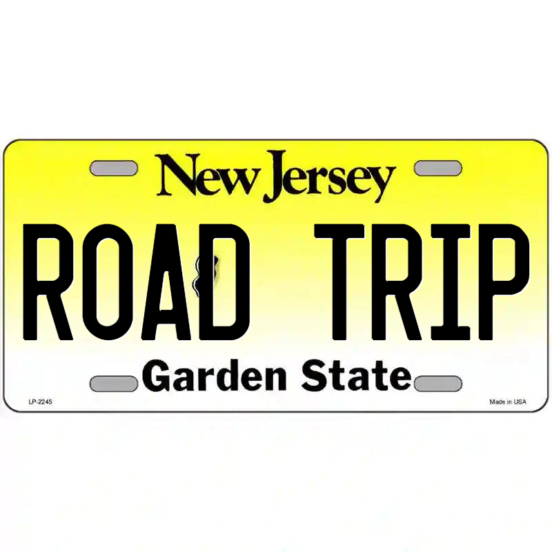 Road Trip New Jersey Metal Sign