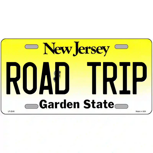 Road Trip New Jersey Metal Sign