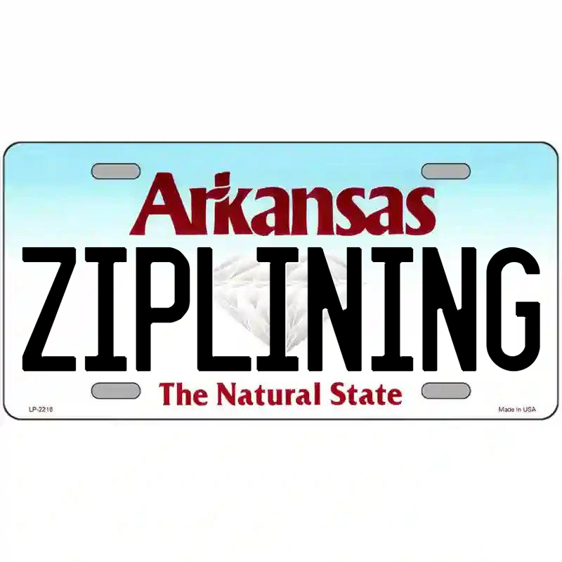 Ziplining Arkansas Metal Sign