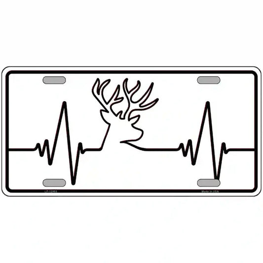 Deer Buck Heartbeat Metal Sign