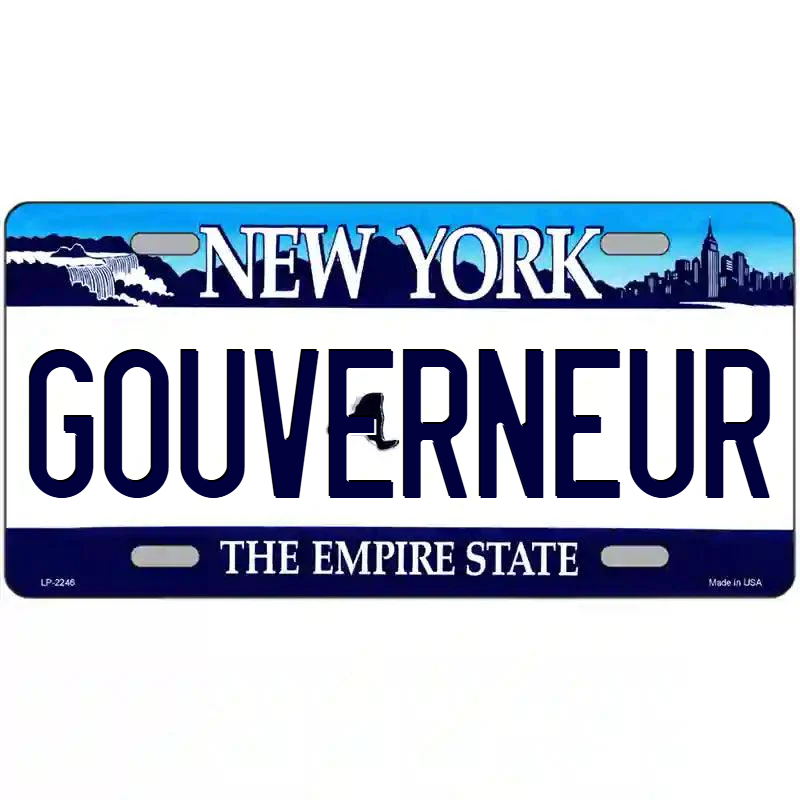 Gouverneur New York Blue Metal Sign