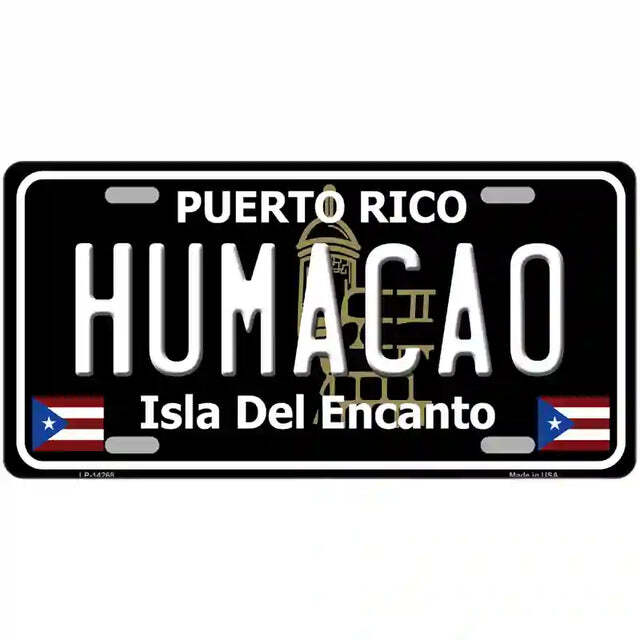 Humacao Puerto Rico Black Metal Sign