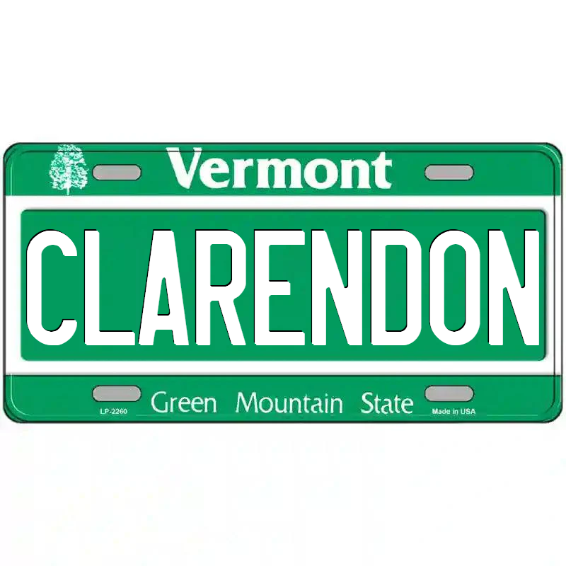 Clarendon Vermont Metal Sign