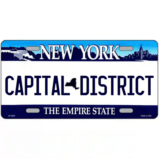 Capital District New York Blue Metal Sign